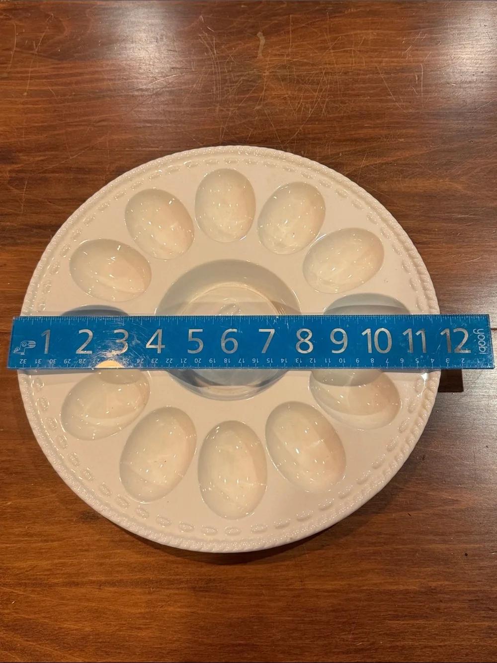 NWT Hallmark Bunny White Deviled Egg Platter Plate Holds 12 Ceramic NEW Easter